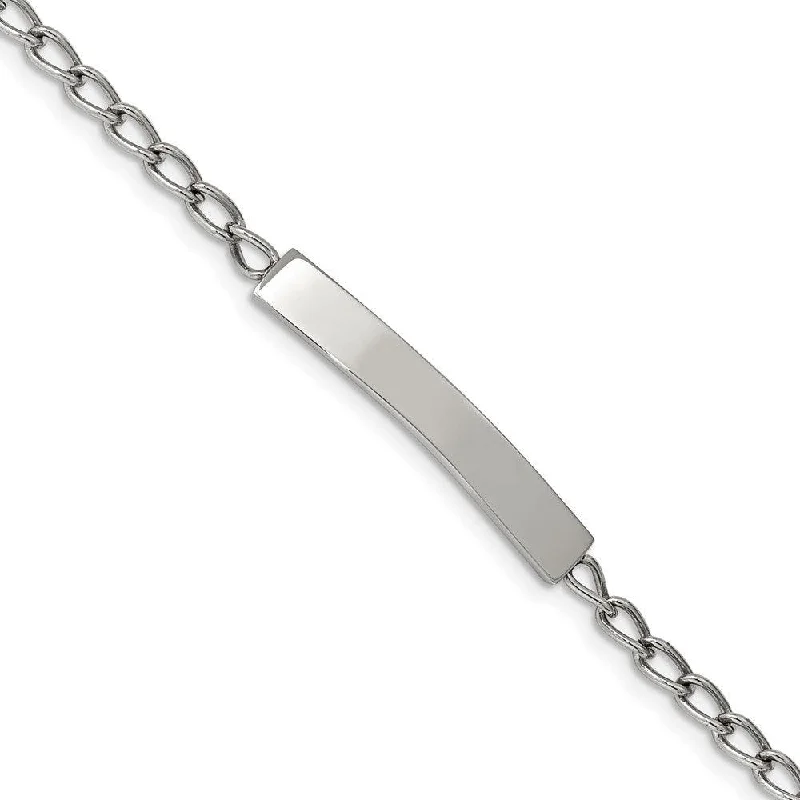 Friendship Bracelet for Girls-Stainless Steel Polished Curb Chain 8.5in ID Bracelet