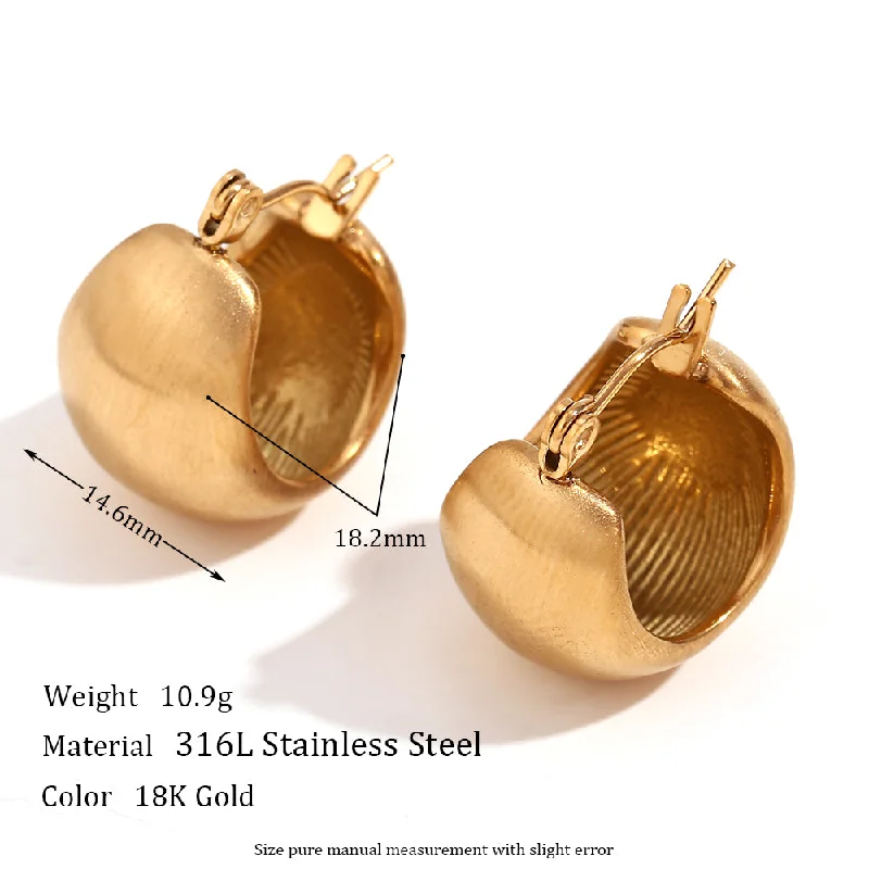 18mm Ball Basket Shape Earrings-Matte gold