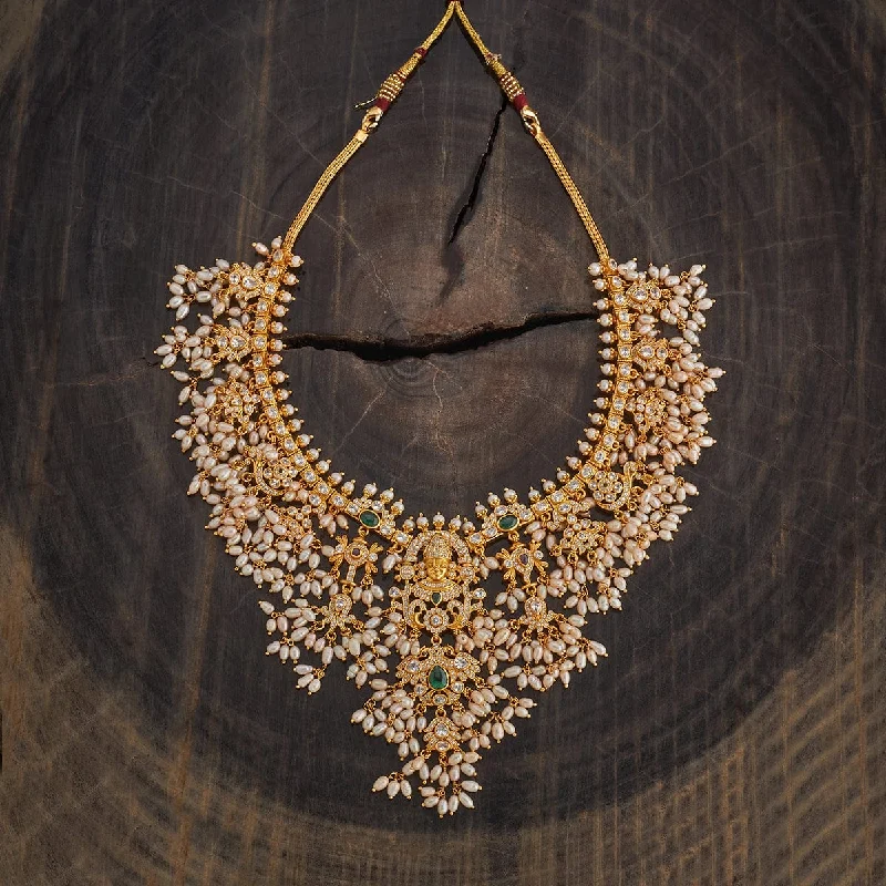 Classic Gold Necklace-Silver Temple Necklace 181862