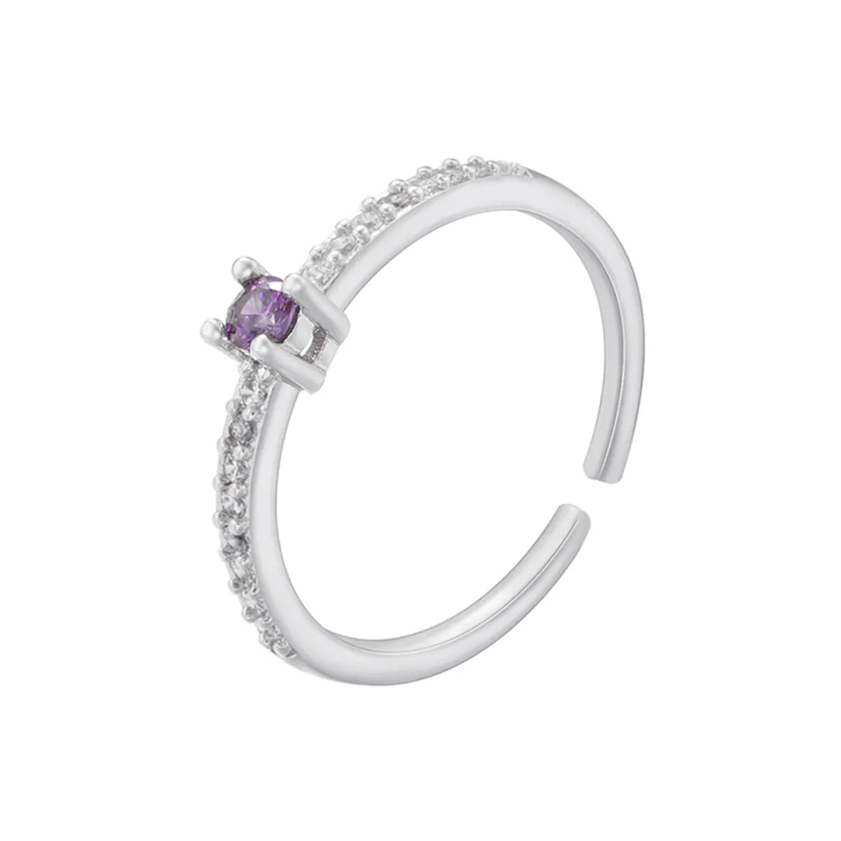 White Gold Color Purple Diamond