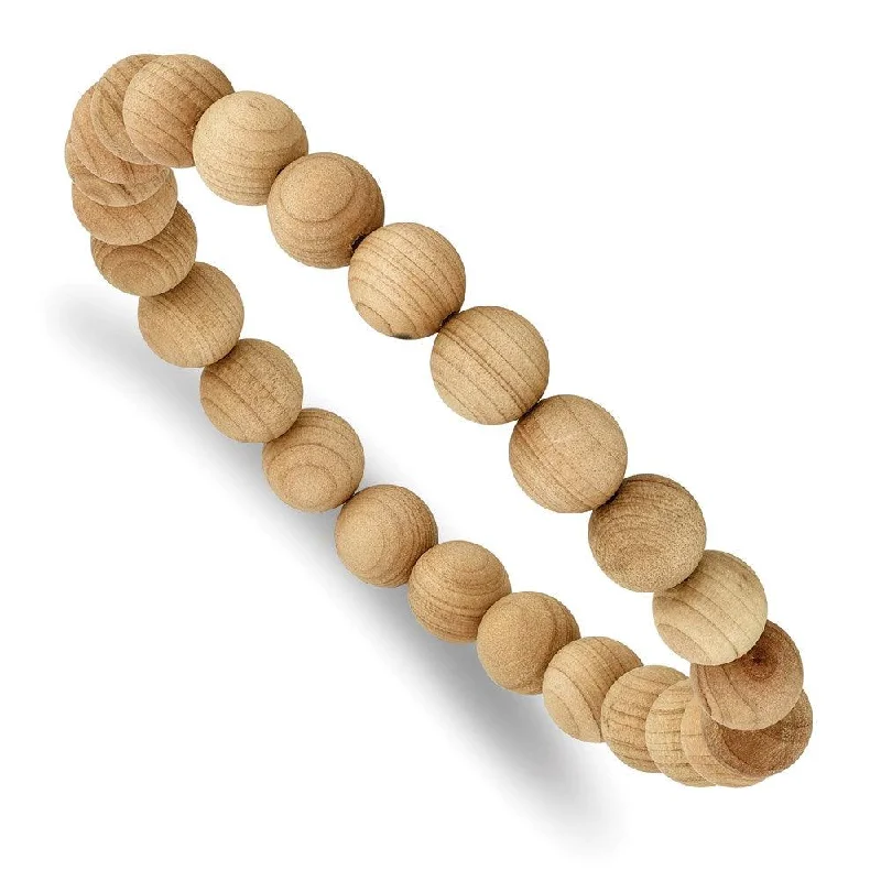 Unique Beaded Bracelet-Cypress Wood Stretch Bracelet