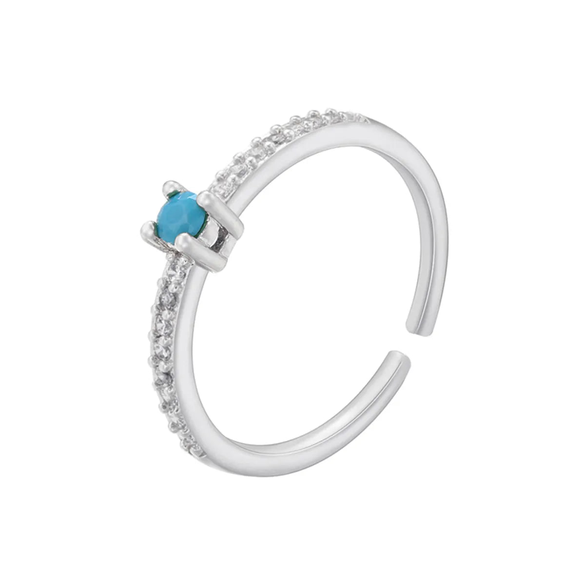 White Gold Color Turquoise Diamond