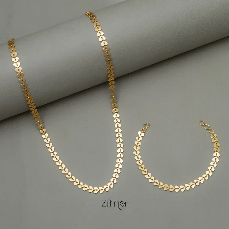 Fashionable Pearl Necklace-KY101769 - Gold Toned Necklace Bracelet Set